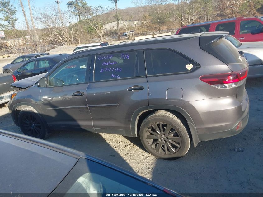 2019 Toyota Highlander Se VIN: 5TDJZRFH4KS984782 Lot: 43940906