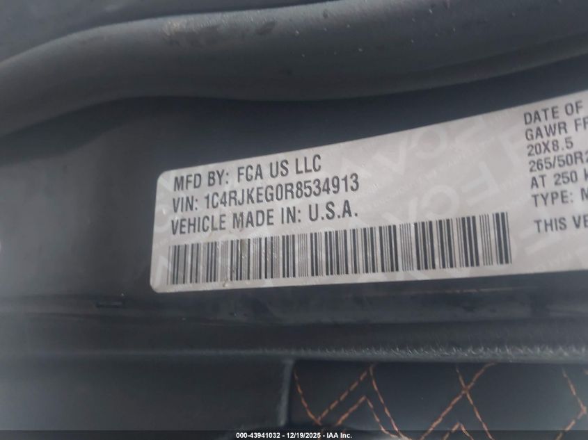 2024 Jeep Grand Cherokee L Summit 4X4 VIN: 1C4RJKEG0R8534913 Lot: 43941032