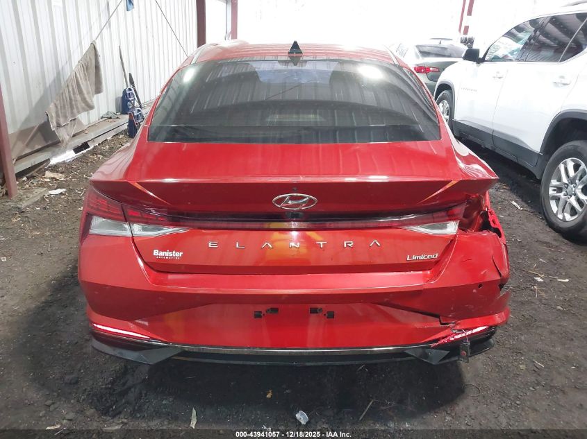 2021 Hyundai Elantra Limited VIN: KMHLP4AG6MU157831 Lot: 43941057