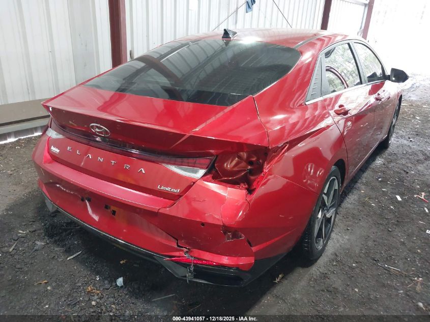 2021 Hyundai Elantra Limited VIN: KMHLP4AG6MU157831 Lot: 43941057