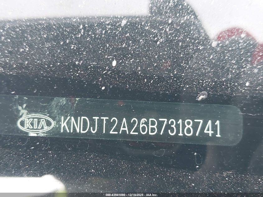 2011 Kia Soul + VIN: KNDJT2A26B7318741 Lot: 43941080