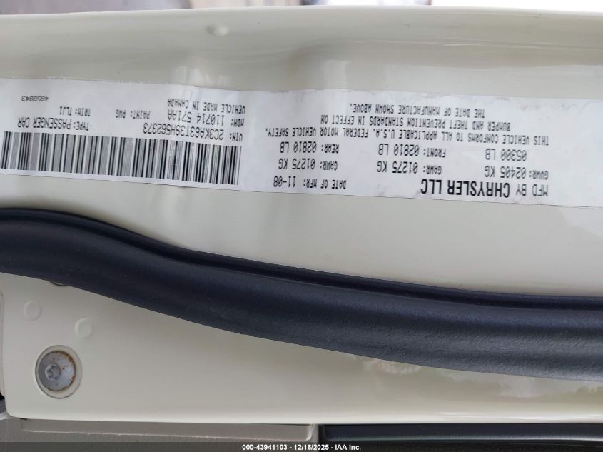 2009 Chrysler 300C Hemi VIN: 2C3KA63T39H562373 Lot: 43941103