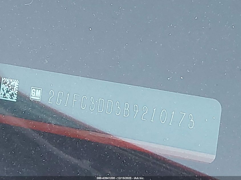 2011 Chevrolet Camaro 2Lt VIN: 2G1FC3DD3B9210173 Lot: 43941208