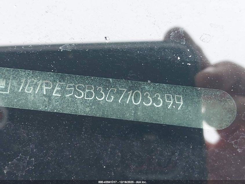 2016 Chevrolet Cruze Limited 1Lt Auto VIN: 1G1PE5SB3G7103399 Lot: 43941317