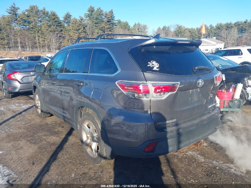 2014 Toyota Highlander Limited Platinum V6 VIN: 5TDDKRFH5ES033478 Lot: 43941430