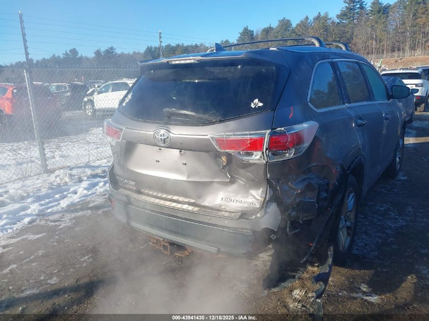 2014 Toyota Highlander Limited Platinum V6 VIN: 5TDDKRFH5ES033478 Lot: 43941430