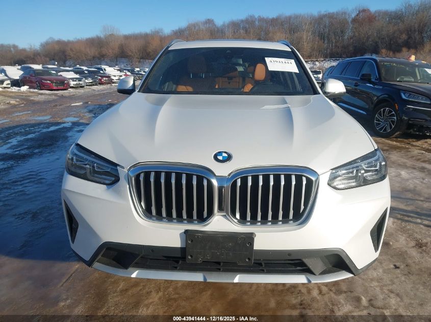 2022 BMW X3 xDrive30I VIN: 5UX53DP06N9H43602 Lot: 43941444