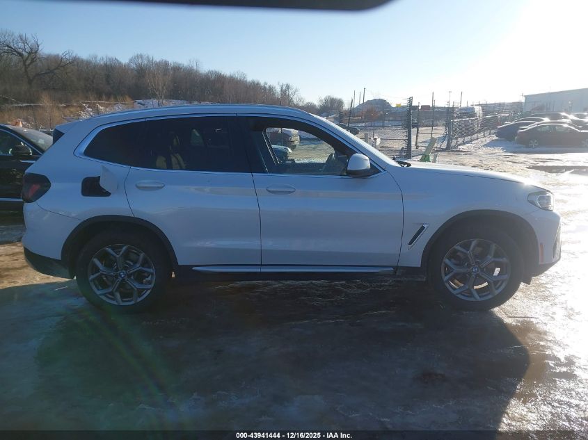 2022 BMW X3 xDrive30I VIN: 5UX53DP06N9H43602 Lot: 43941444