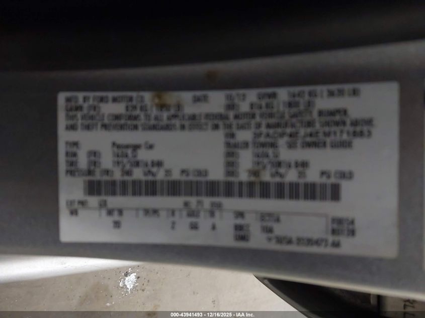 2014 Ford Fiesta Se VIN: 3FADP4EJ4EM171883 Lot: 43941493