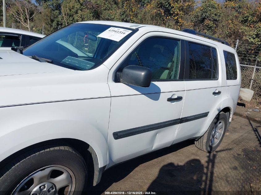 2014 Honda Pilot Lx VIN: 5FNYF3H27EB016553 Lot: 43941516