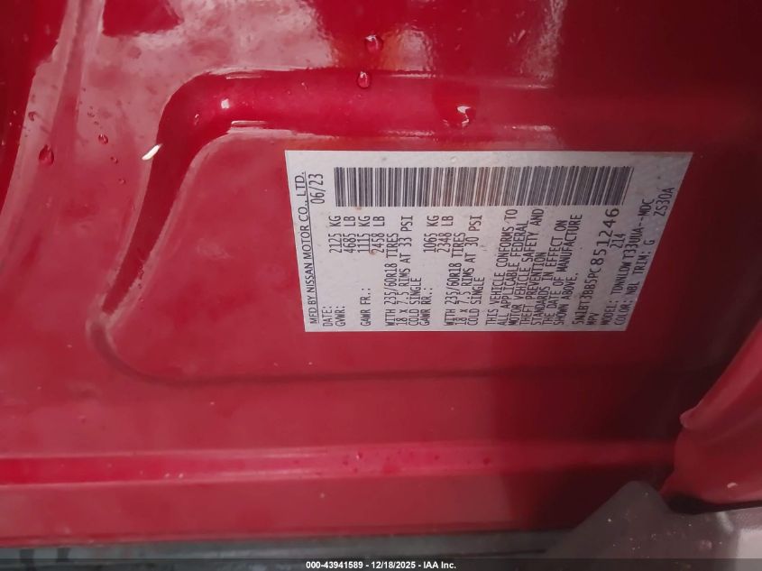 2023 Nissan Rogue Sv Intelligent Awd VIN: 5N1BT3BB5PC851246 Lot: 43941589