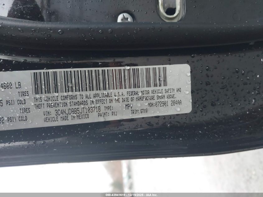 2018 Jeep Compass Latitude 4X4 VIN: 3C4NJDBB5JT103718 Lot: 43941619