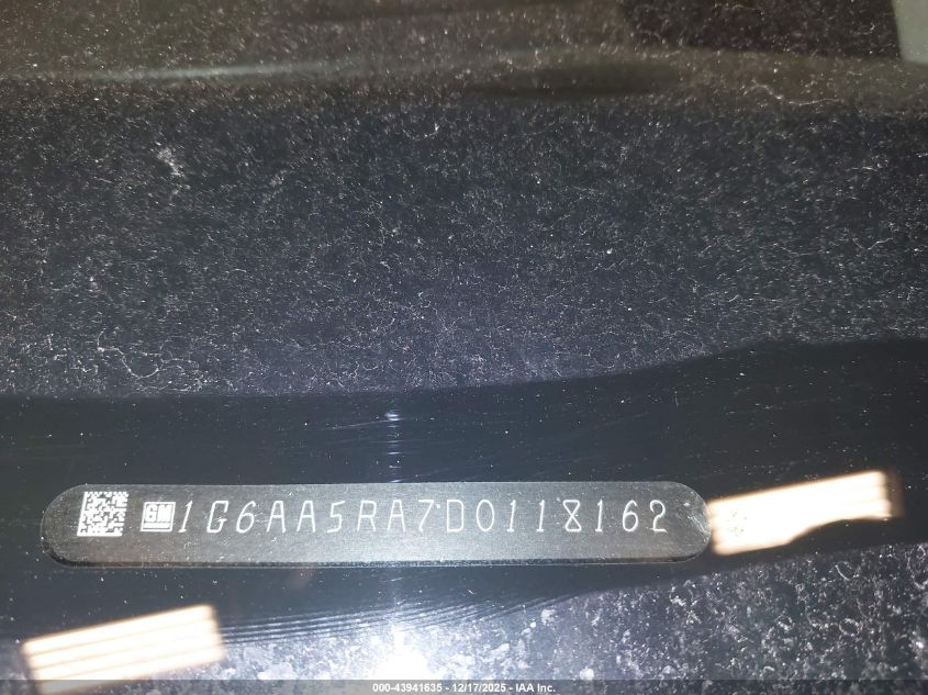2013 Cadillac Ats Standard VIN: 1G6AA5RA7D0118162 Lot: 43941635