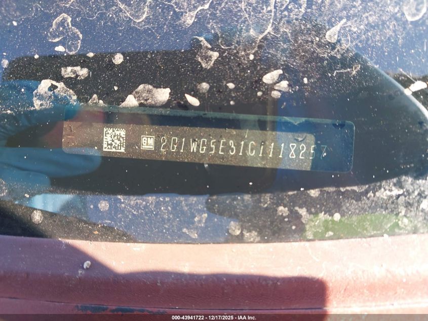 2012 Chevrolet Impala Lt VIN: 2G1WG5E31C1118257 Lot: 43941722