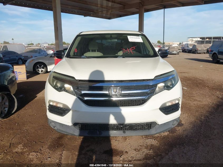 2016 Honda Pilot Lx VIN: 5FNYF5H14GB024096 Lot: 43941848