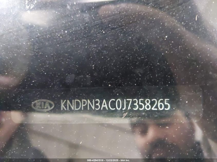 2018 Kia Sportage Ex VIN: KNDPN3AC0J7358265 Lot: 43941916