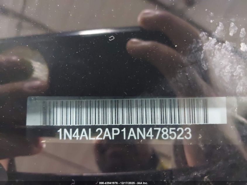 2010 Nissan Altima 2.5 S VIN: 1N4AL2AP1AN478523 Lot: 43941976