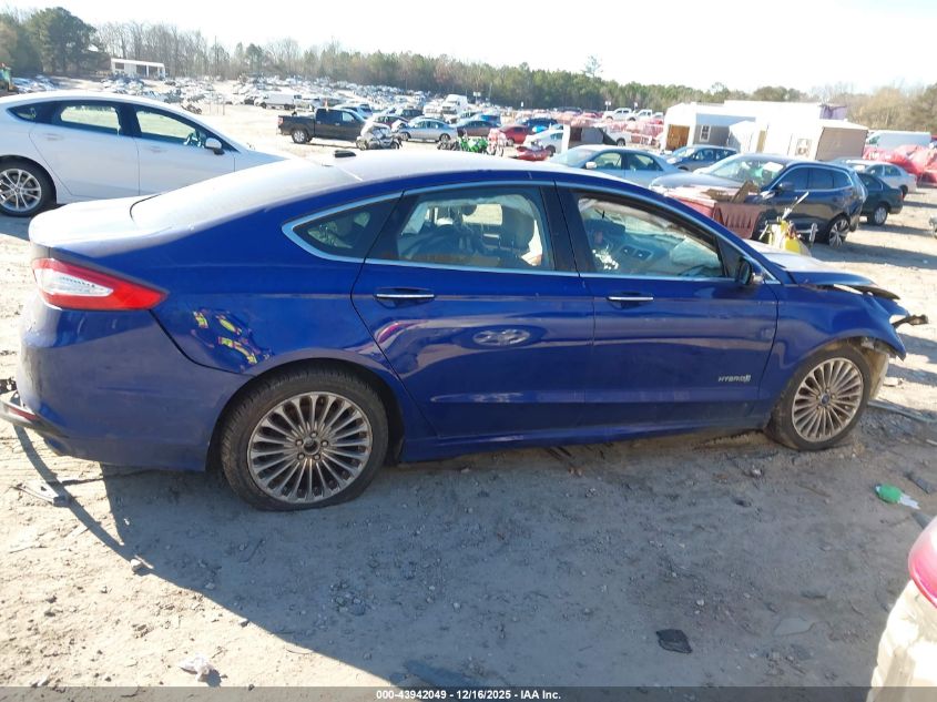 2014 Ford Fusion Hybrid Titanium VIN: 3FA6P0RU9ER362742 Lot: 43942049