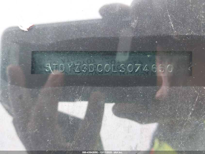 2020 Toyota Sienna Xle Premium VIN: 5TDYZ3DC0LS074650 Lot: 43942058