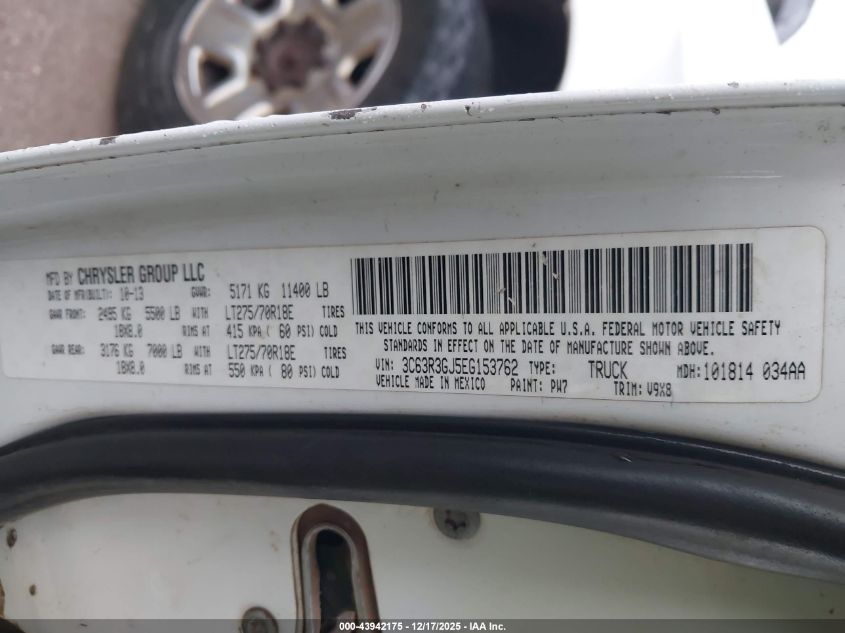 2014 Ram 3500 Tradesman VIN: 3C63R3GJ5EG153762 Lot: 43942175