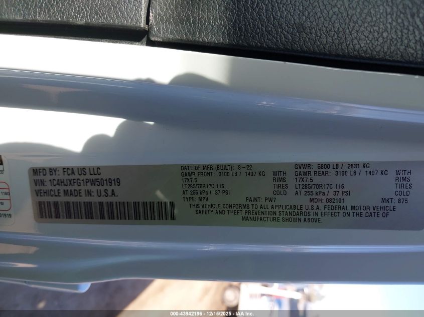 2023 Jeep Wrangler 4-Door Rubicon 4X4 VIN: 1C4HJXFG1PW50191 Lot: 43942196