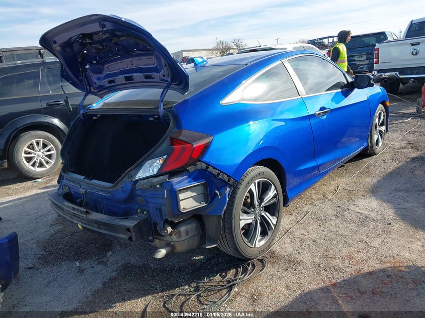 2017 Honda Civic 1.5 Touring blue Lot 111043942215 Vin 2HGFC3B9XHH362280