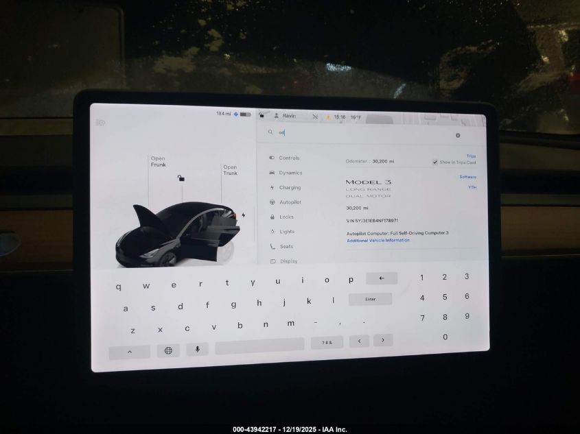 2022 Tesla Model 3 Long Range Dual Motor All-Wheel Drive VIN: 5YJ3E1EB4NF178971 Lot: 43942217