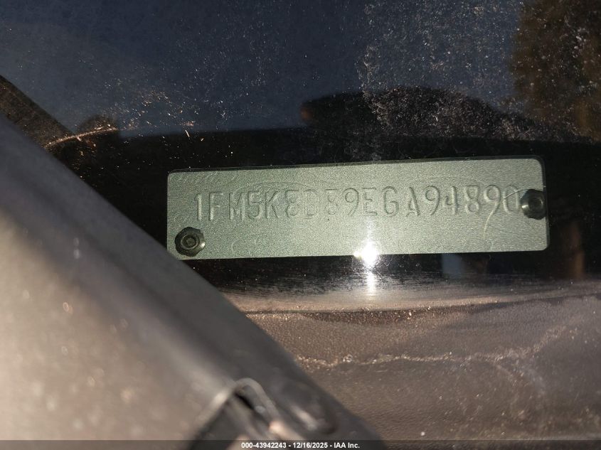 2014 Ford Explorer Xlt VIN: 1FM5K8D89EGA94890 Lot: 43942243