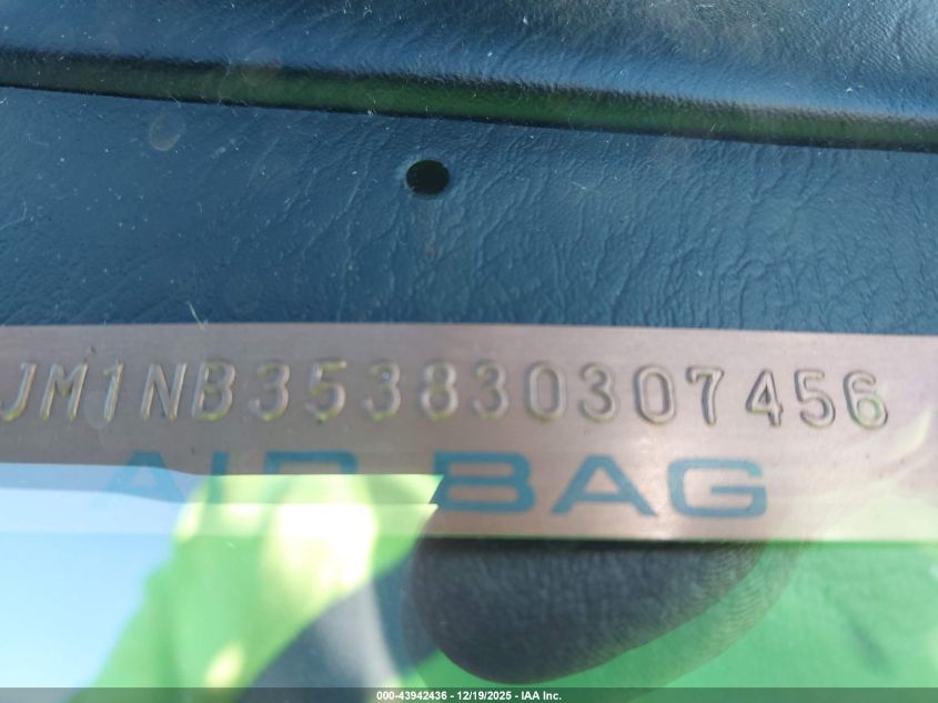 2003 Mazda Mx-5 Miata Cloth/Ls/Se/Shinsen VIN: JM1NB353830307456 Lot: 43942436