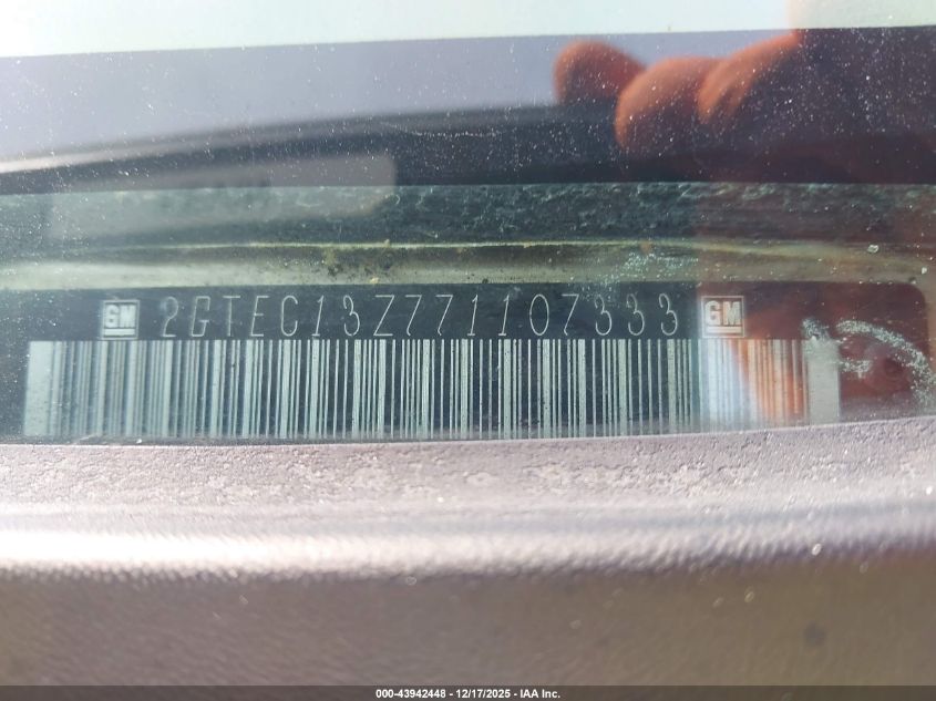 2007 GMC Sierra 1500 Classic Sle1 VIN: 2GTEC13Z771107333 Lot: 43942448