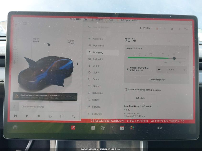 2026 Tesla Model Y Long Range Dual Motor All-Wheel Drive/Long Range Launch Series VIN: 7SAYGDEE5TA395132 Lot: 43942509