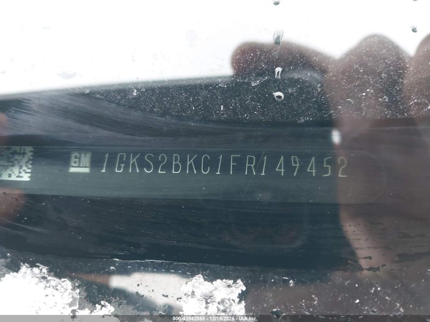 2015 GMC Yukon Slt VIN: 1GKS2BKC1FR149452 Lot: 43942568