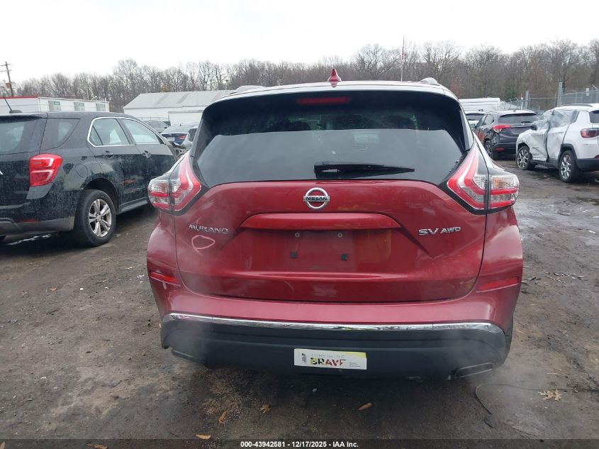 2018 Nissan Murano Sv VIN: 5N1AZ2MH6JN200452 Lot: 43942581