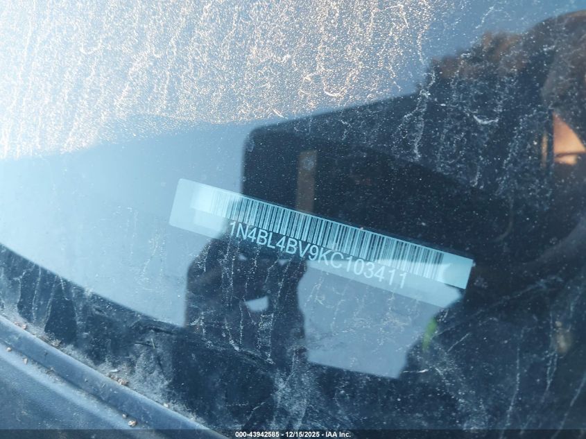 2019 Nissan Altima 2.5 S VIN: 1N4BL4BV9KC103411 Lot: 43942585