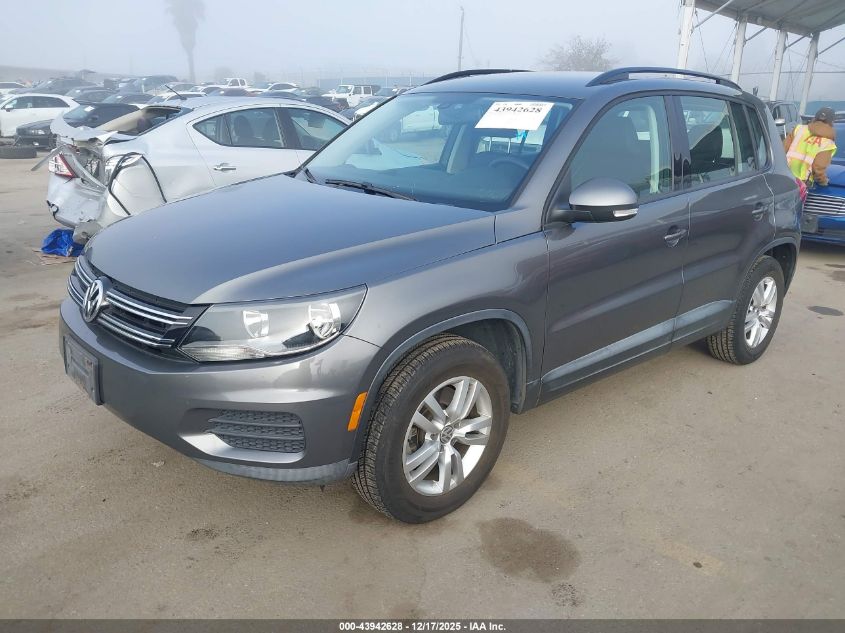 2016 Volkswagen Tiguan S VIN: WVGAV7AX7GW512397 Lot: 43942628
