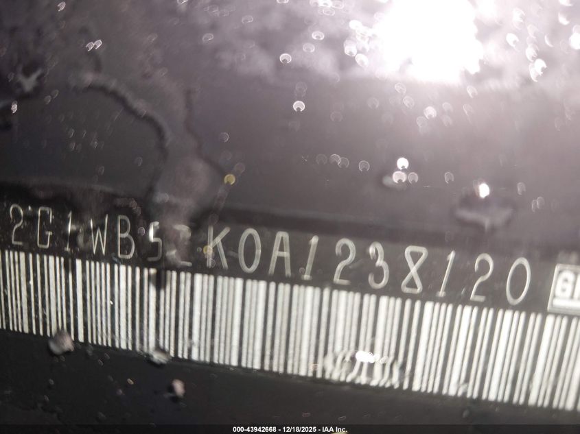 2010 Chevrolet Impala Lt VIN: 2G1WB5EK0A1238120 Lot: 43942668