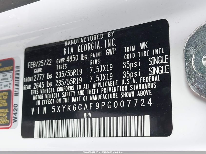 2023 Kia Sportage X-Line VIN: 5XYK6CAF9PG007724 Lot: 43942820