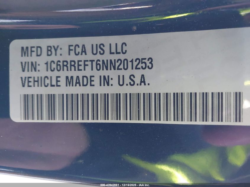 2022 Ram 1500 Lone Star 4X2 5'7 Box VIN: 1C6RREFT6NN201253 Lot: 43942861