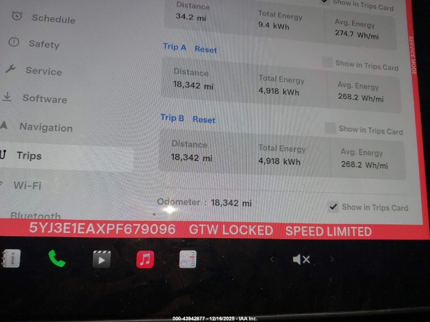 2023 Tesla Model 3 Rear-Wheel Drive VIN: 5YJ3E1EAXPF679096 Lot: 43942877