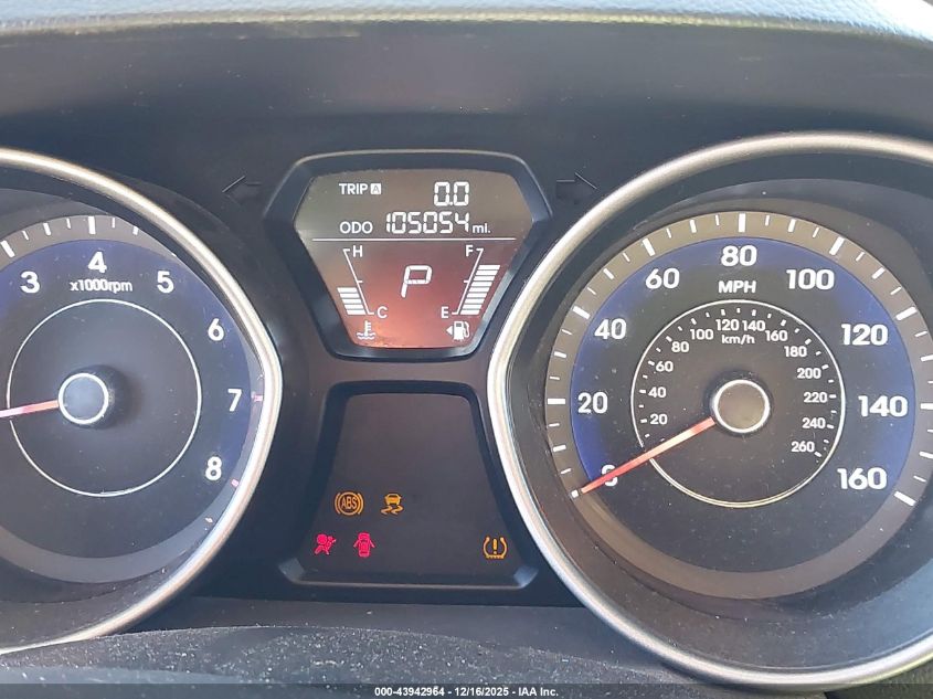 2012 Hyundai Elantra Gls VIN: 5NPDH4AE2CH086883 Lot: 43942964