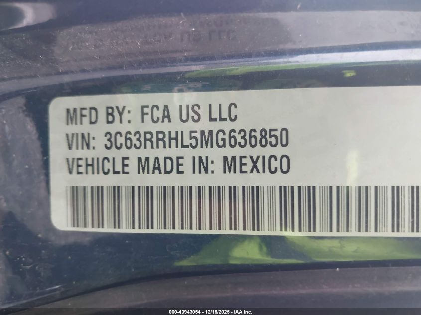 2021 Ram 3500 Big Horn 4X4 8' Box VIN: 3C63RRHL5MG636850 Lot: 43943054