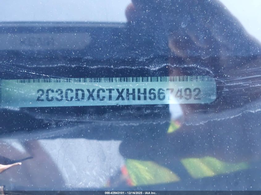 2017 Dodge Charger R/T Rwd VIN: 2C3CDXCTXHH667492 Lot: 43943101