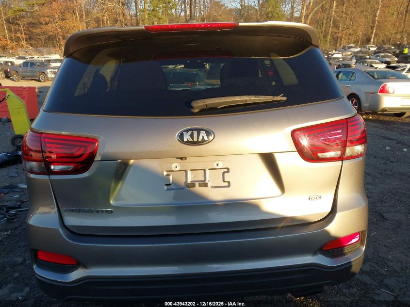 2019 Kia Sorento 2.4L Lx VIN: 5XYPGDA37KG447867 Lot: 43943202