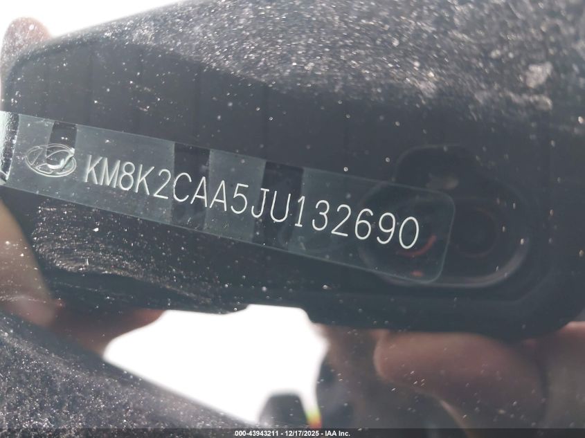 2018 Hyundai Kona Sel VIN: KM8K2CAA5JU132690 Lot: 43943211
