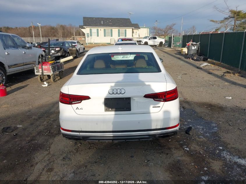 2019 Audi A4 45 Premium VIN: WAUENAF46KN011286 Lot: 43943252