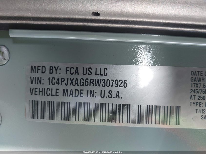 2024 Jeep Wrangler 2-Door Sport 4X4 VIN: 1C4PJXAG6RW307926 Lot: 43943335
