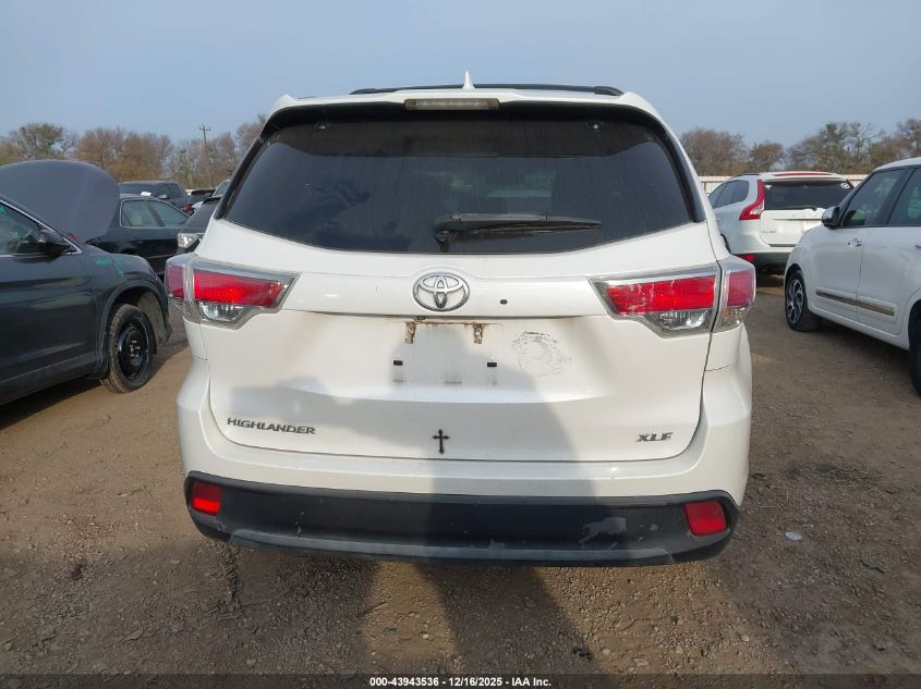 2016 Toyota Highlander Xle V6 VIN: 5TDKKRFH8GS165449 Lot: 43943536