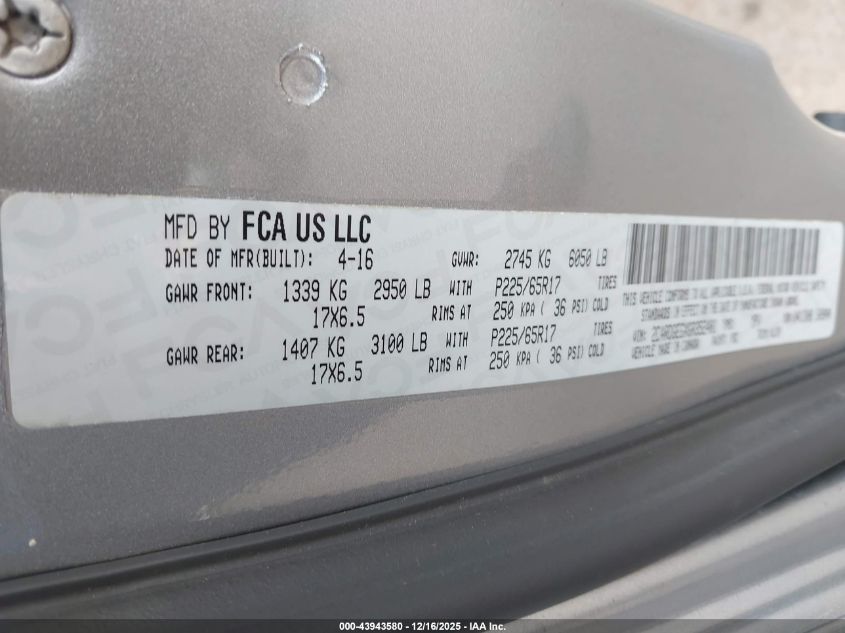 2016 Dodge Grand Caravan R/T VIN: 2C4RDGEGXGR352481 Lot: 43943580