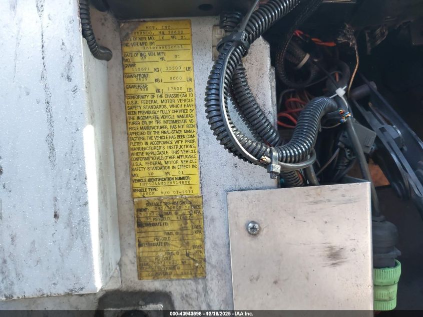 2002 International 4000 4700 VIN: 1HTSCAAM52H514800 Lot: 43943598