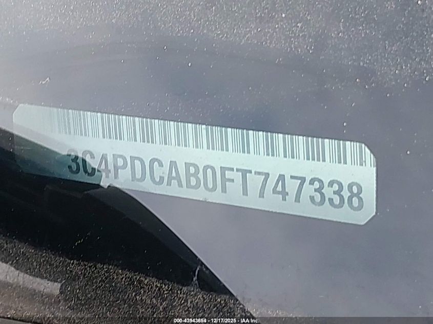 2015 Dodge Journey American Value Pkg VIN: 3C4PDCAB0FT747338 Lot: 43943654